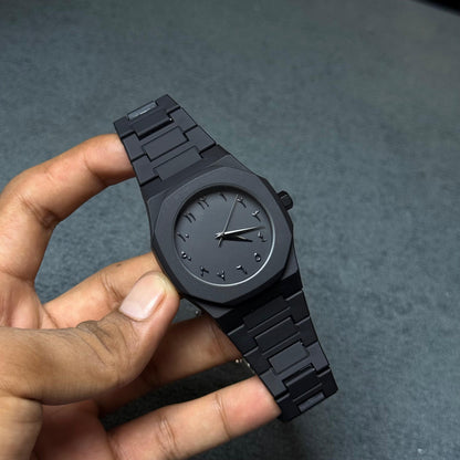 Original black arabic aura watch with fiber material