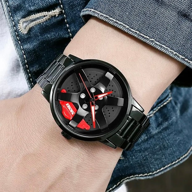 GYRO WHYL - The Alloy Wheel Watch With Rotating Alloy Wheel and Stainless Steel Strap