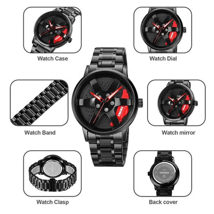 GYRO WHYL - The Alloy Wheel Watch With Rotating Alloy Wheel and Stainless Steel Strap
