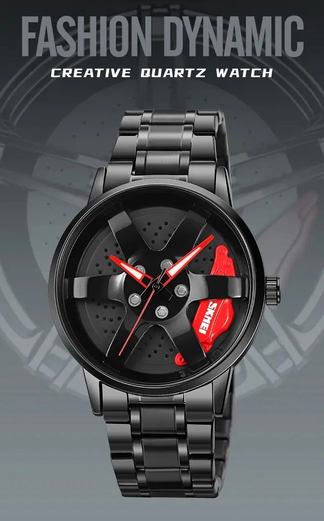 GYRO WHYL - The Alloy Wheel Watch With Rotating Alloy Wheel and Stainless Steel Strap