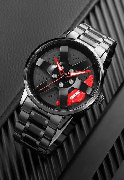 GYRO WHYL - The Alloy Wheel Watch With Rotating Alloy Wheel and Stainless Steel Strap