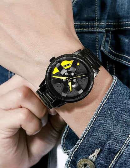 GYRO WHYL - The Alloy Wheel Watch With Rotating Alloy Wheel and Stainless Steel Strap