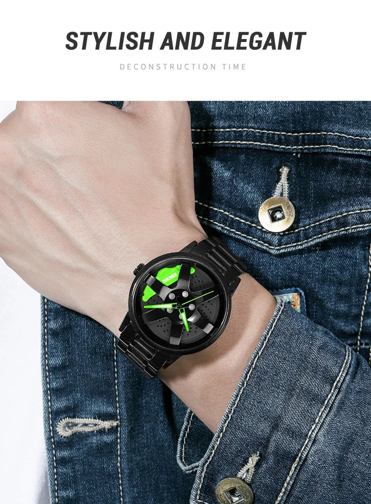 GYRO WHYL - The Alloy Wheel Watch With Rotating Alloy Wheel and Stainless Steel Strap