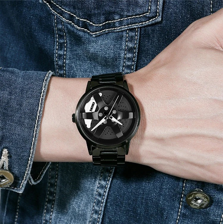 GYRO WHYL - The Alloy Wheel Watch With Rotating Alloy Wheel and Stainless Steel Strap