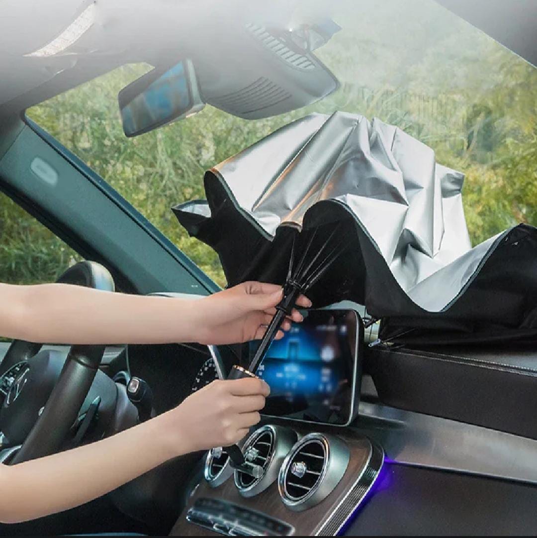 Car Umbrella Sun Shade Cover for Windshield UV Reflecting Foldable Front Car Sunshade Umbrella