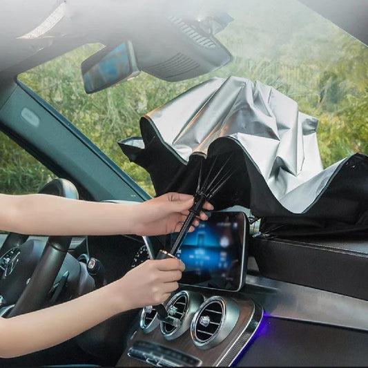 Car Umbrella Sun Shade Cover for Windshield UV Reflecting Foldable Front Car Sunshade Umbrella