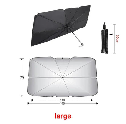 Car Umbrella Sun Shade Cover for Windshield UV Reflecting Foldable Front Car Sunshade Umbrella